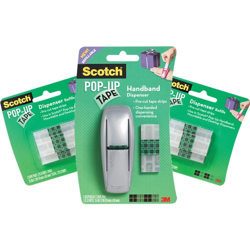 Scotch Popup Tape Hands Free Dispenser Includes 2 Refill Packs
