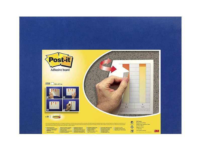 Postit 558NBLAU Adhesive Memo & Notice Board Navy Blue 58 cm x 46